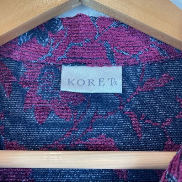Vintage Koret Jacket 90s Jacquard Tapestry Floral Stripe Women’s 10 Medium - Picture 3 of 15